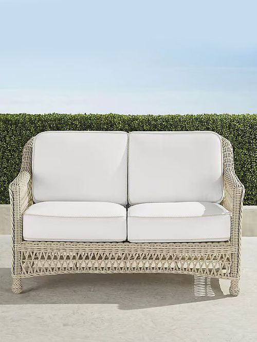 Hampton Loveseat in Ivory Wicker