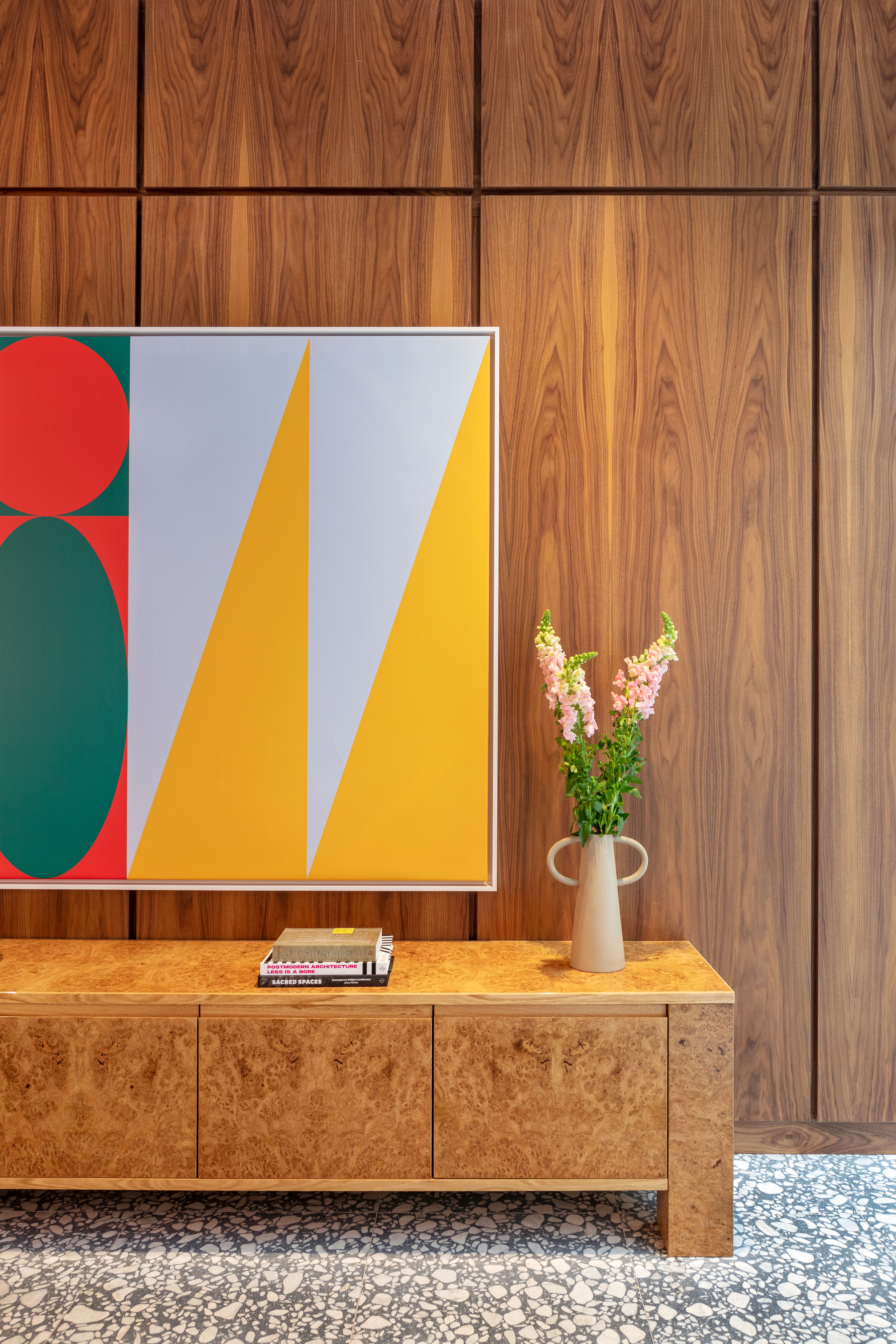 WeWork Meravigli interior detail with colourful art