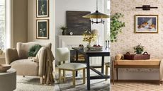 Three shots of furniture and decor from McGee & Co.'s fall collection with Target