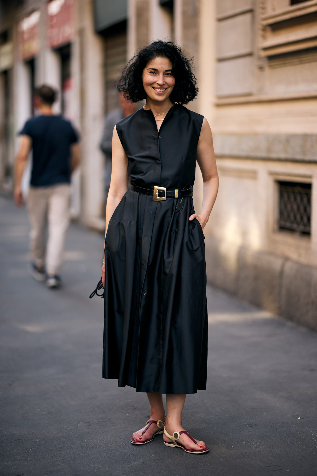 Milano mens fashion week black dress street style