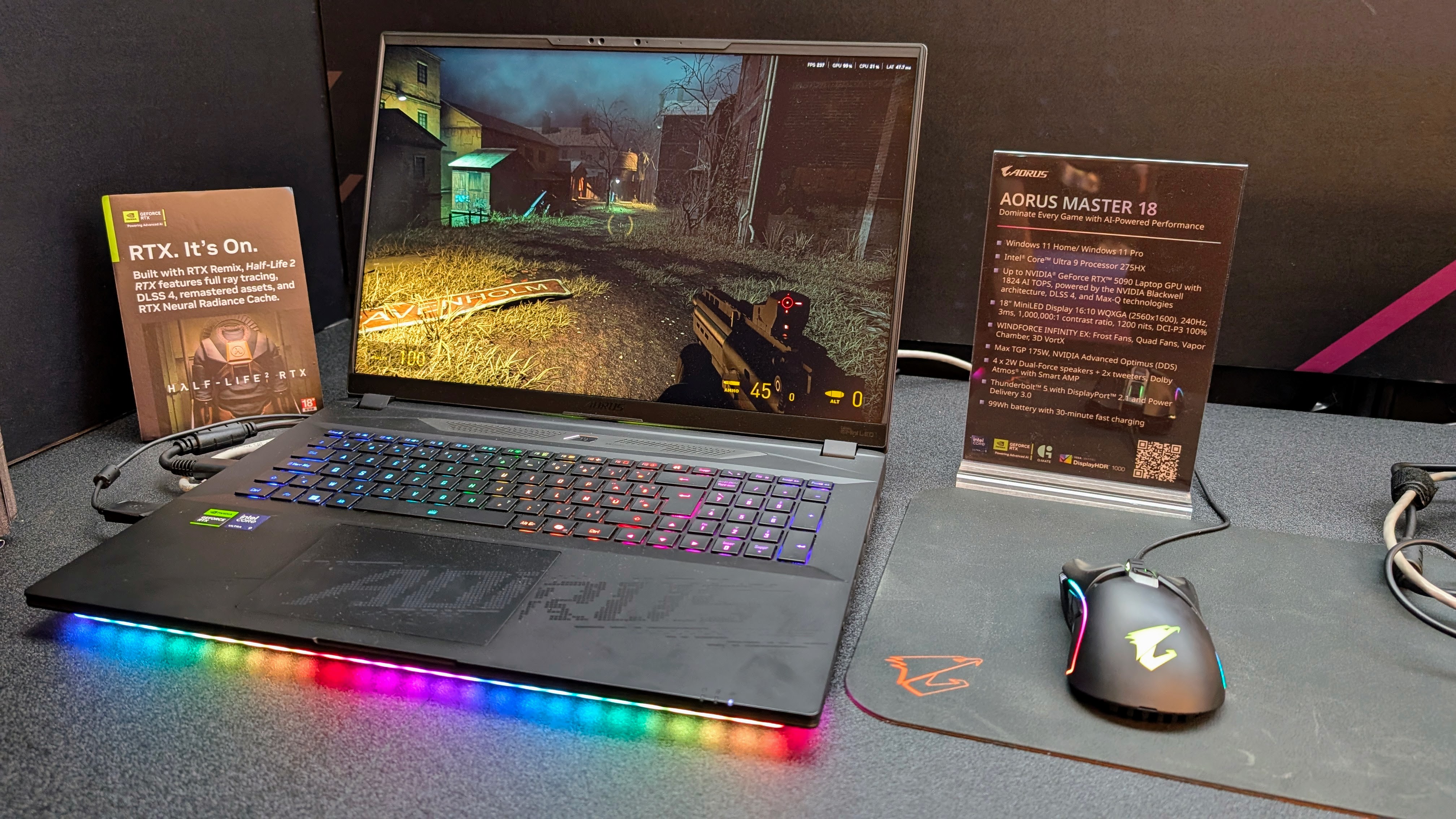 Gigabyte Aorus Master 18 gaming laptop at Computex 2025