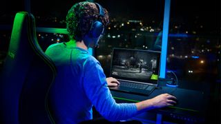 Razer Blade 17 in use for gaming