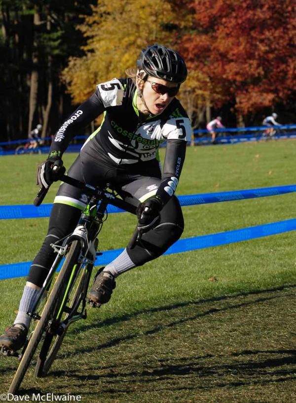 Sally Annis (Crossresults.com) riding in the chase group.