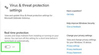 How to turn off Windows Defender - disable real time protection