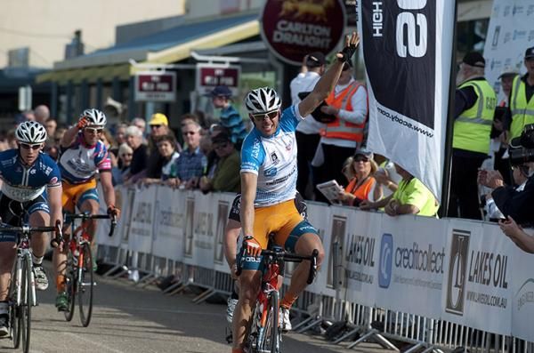That's five: 'Man of' Steele Von Hoff (Genesys Wealth Advisers) takes out his fifth stage victory of the tour in Paynesville.