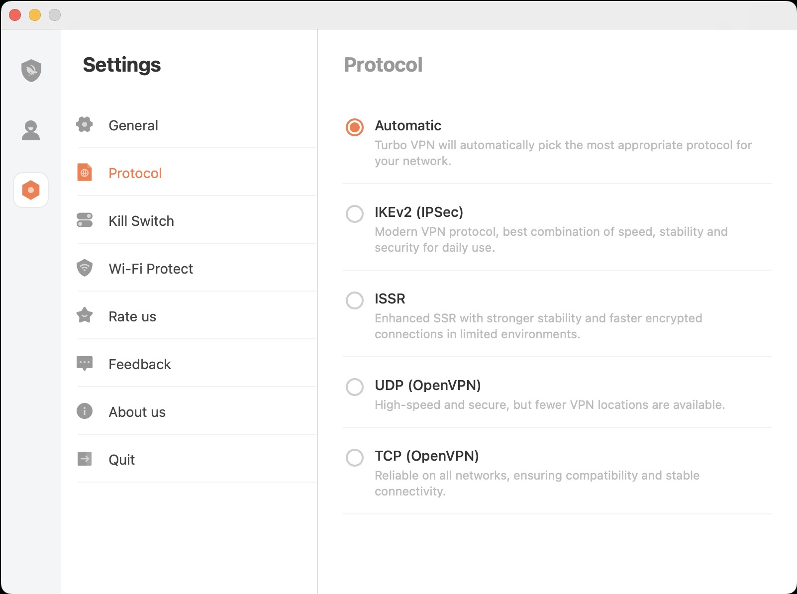 Turbo VPN settings