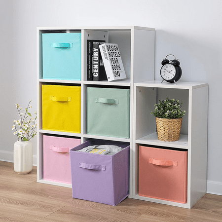 Werseon 6 Pack Cube Storage Bins, 11 Inch Sturdy Collapsible Fabric Storage Cubes for Organizing Closet, Toys, Books,storage Baskets for Shelves, Kids Room