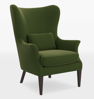 traditional green wingback accent chair