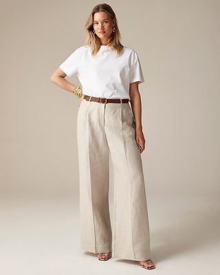 Wide-Leg Essential Pant in Linen