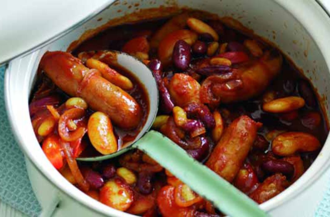 Beans and sausage bake