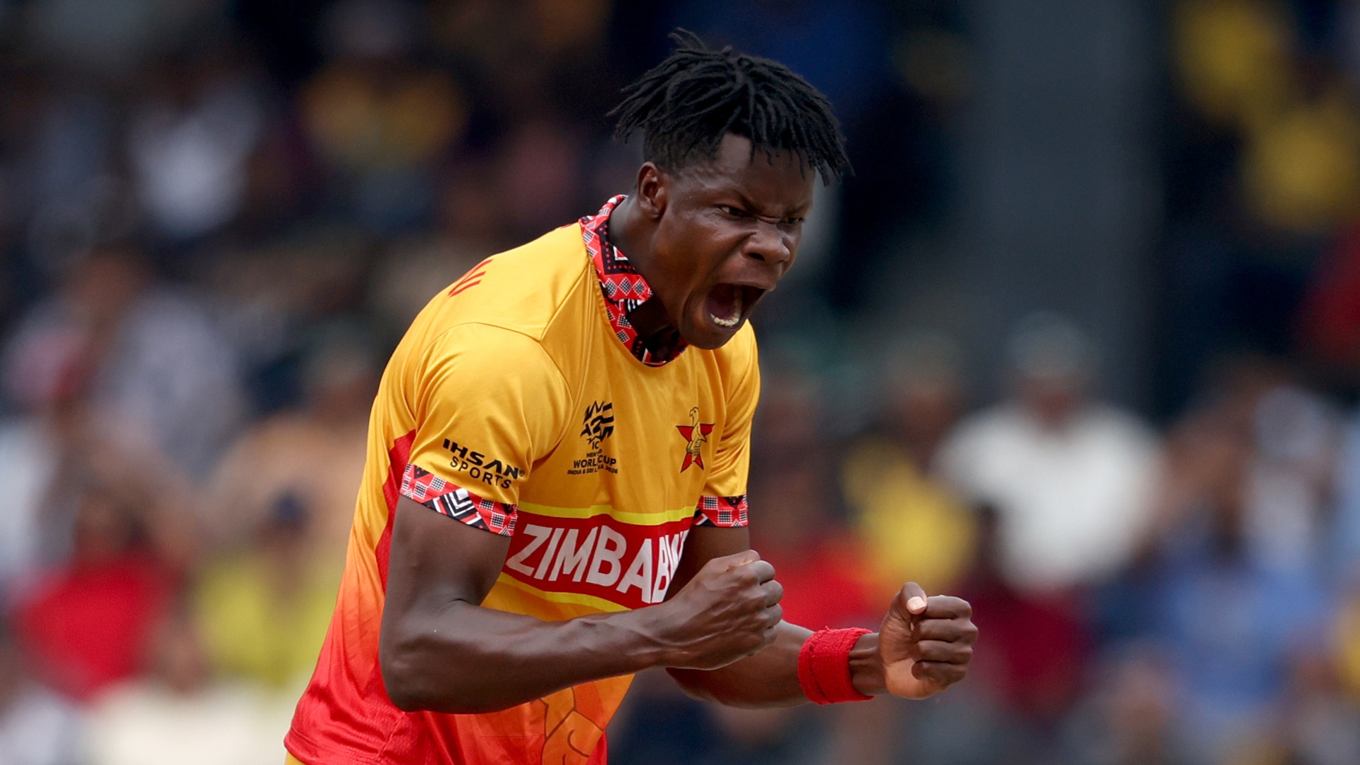 Zimbabwe's Blessing Muzarabani at the 2026 T20 World Cup