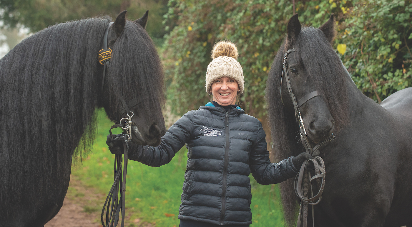 Native pony producer Clare Fitch with two native ponies
