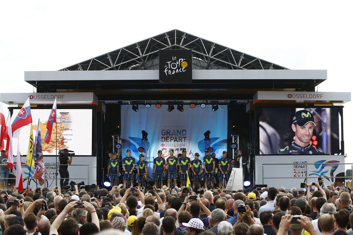 Movistar at the Tour de France teams presentation