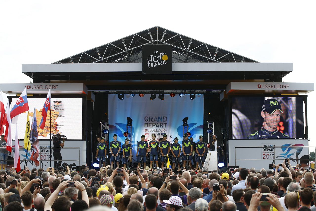 Movistar at the Tour de France teams presentation