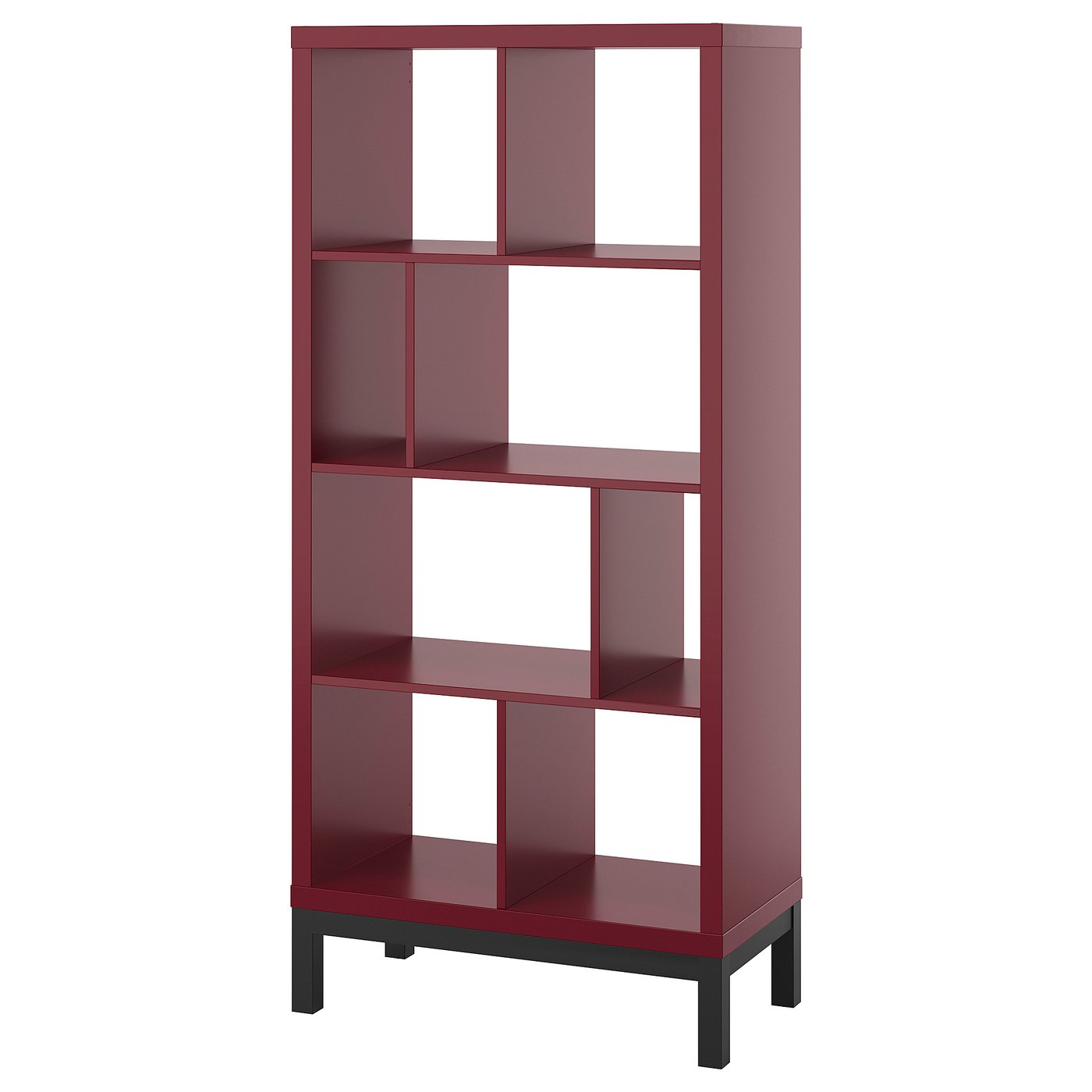 Kallax Shelving Unit With Underframe - Brown-Red/black 77x39x164 Cm