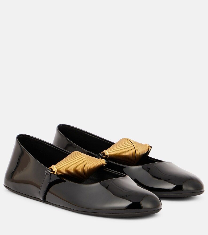 Jewel Patent Leather Ballet Flats