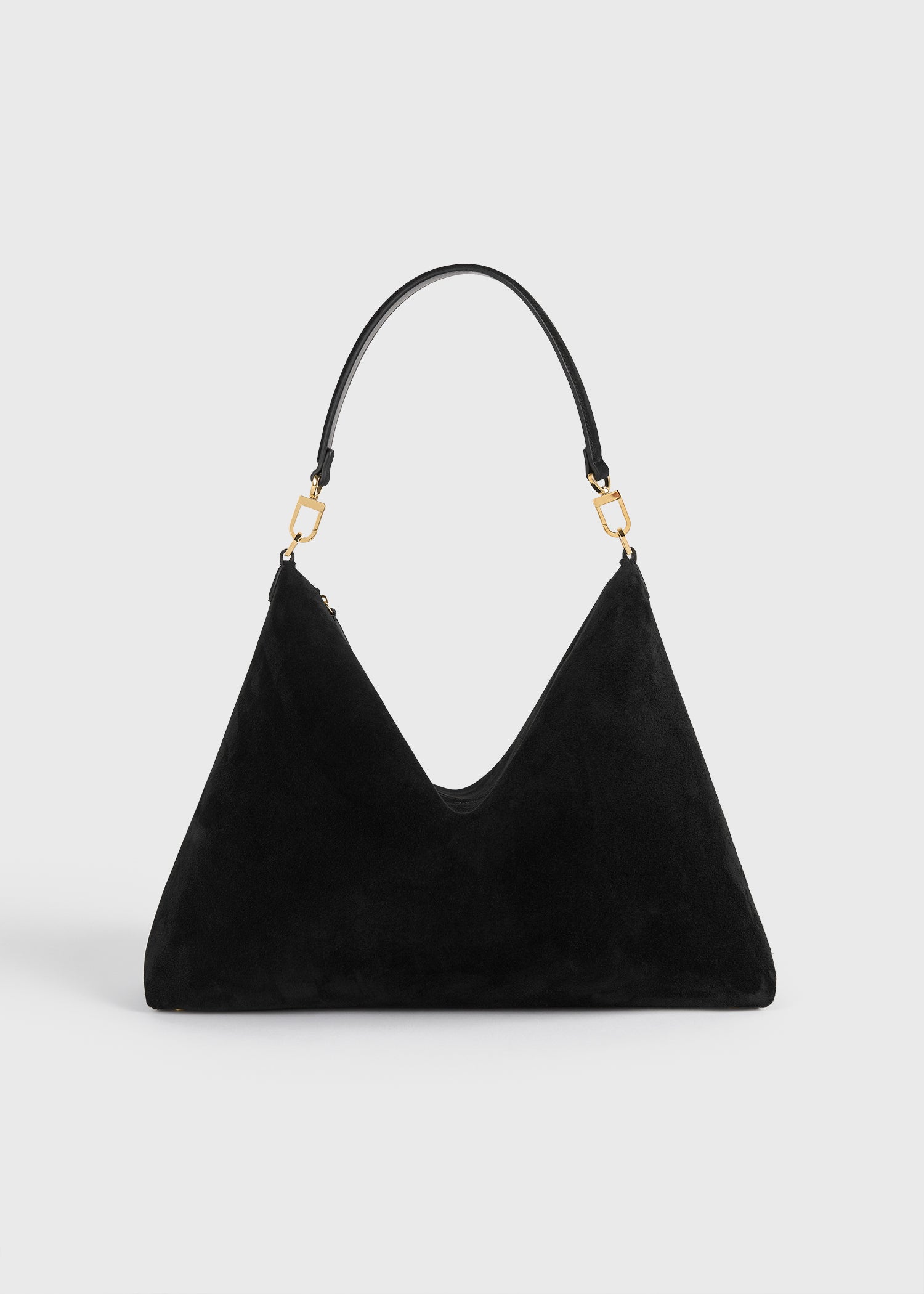 Medium Bevel Suede Bag Black