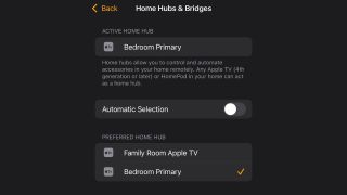 Preferred Home Hub in iOS 18