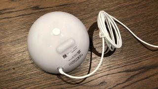 The underside of the Philips Hue Go Portable Light showing where it is plugged in for charging