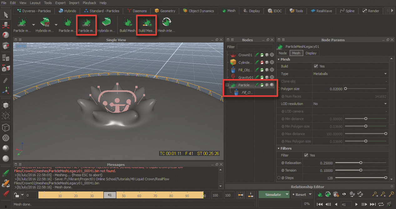 Give yourself lots of time to build a mesh - it can take hours!