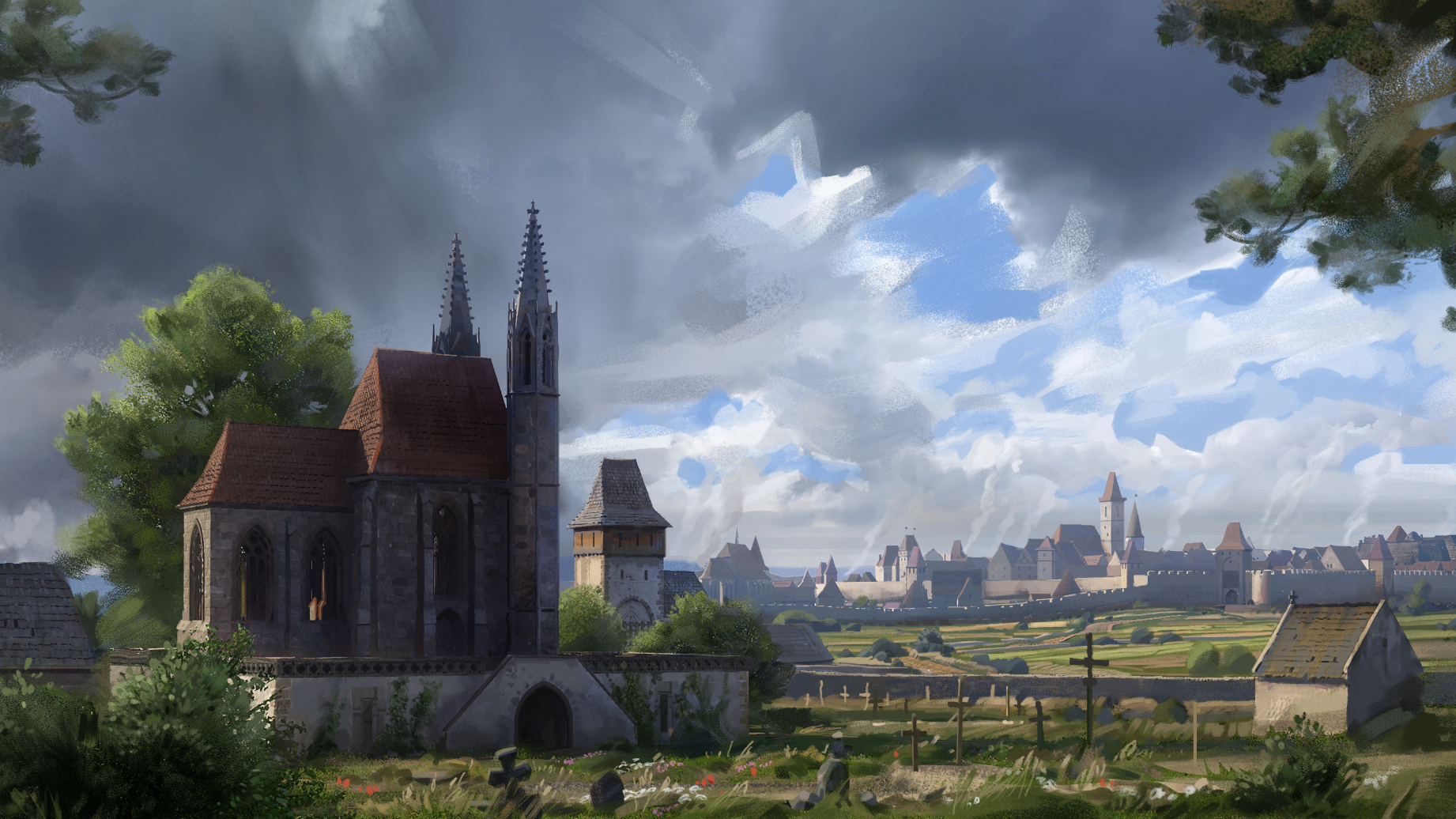 Concept art for the world of Kingdom Come Deliverance 2.