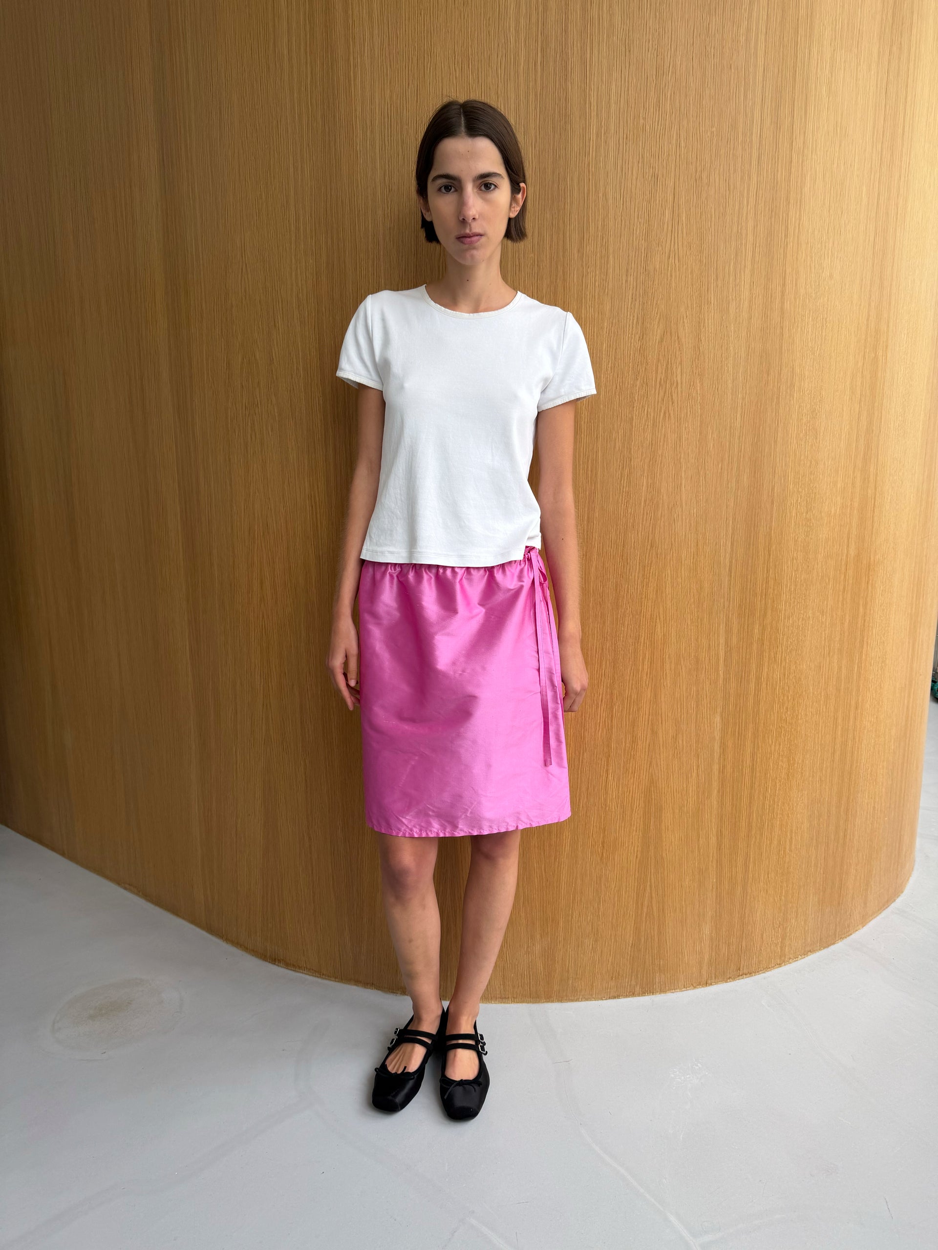 Hai X Bc Silk Straight Skirt - Pink - Small