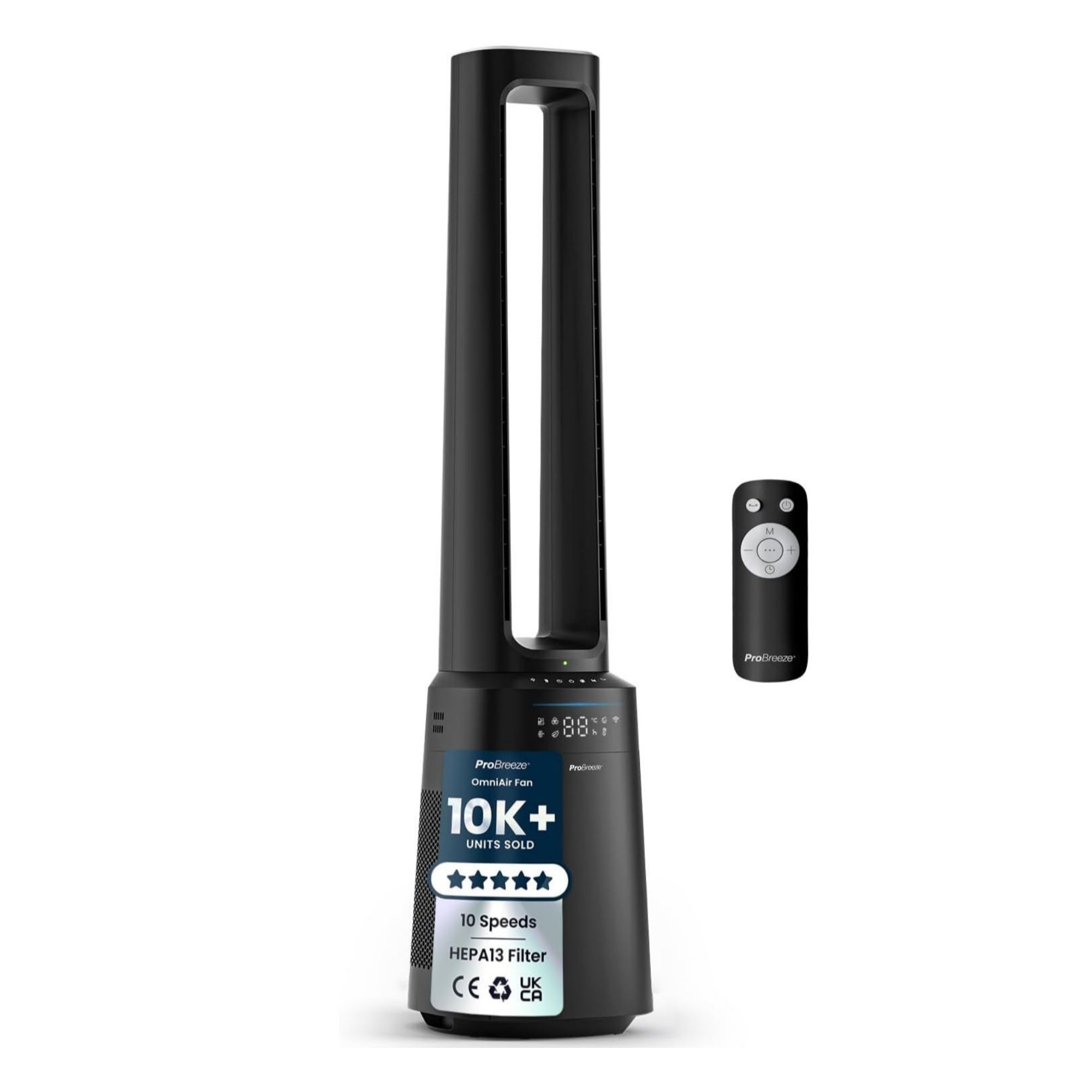 Pro Breeze OmniAir 41" Bladeless Tower Fan with Air Purifier