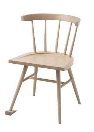 plain wooden chair with wood colour and white background