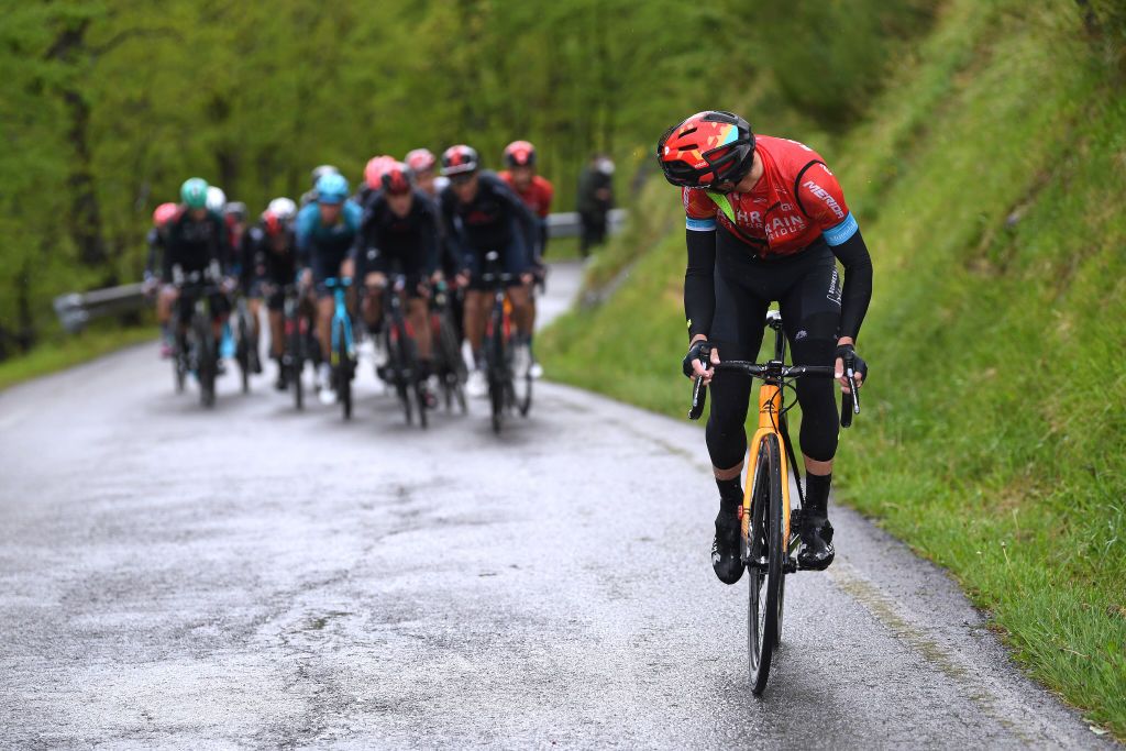 Mikel Landa (Bahrain Victorious) on the attack at stage 4 of the Giro d&#039;Italia