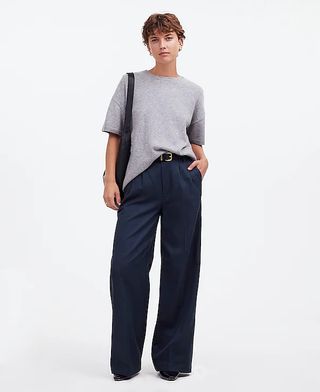 madewell, The Harlow Wide-Leg Pant in Drapey Twill