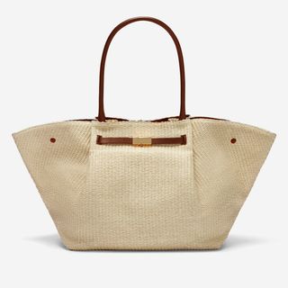 The New York | Natural Raffia Tan Smooth | Demellier