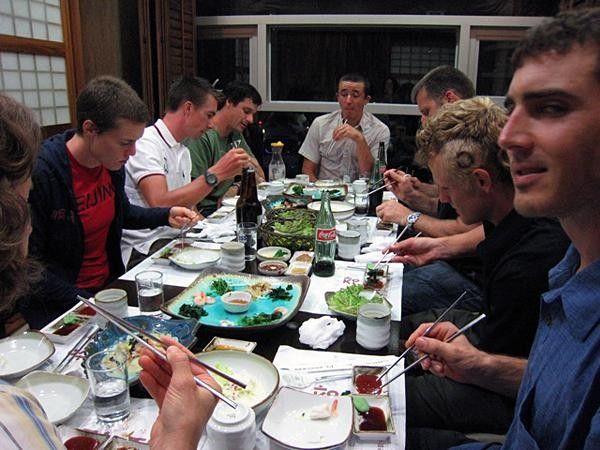 A raw fish feast in South Korea prior to the Olympic Games.