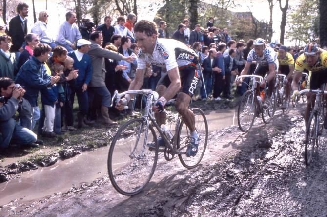 Sean Kelly leads in the dirt of the classics