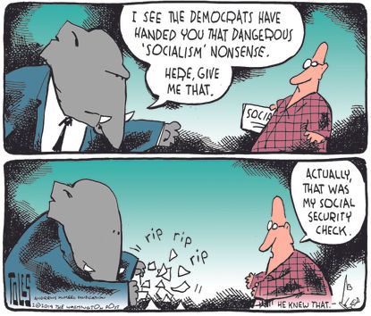 Political Cartoon U.S. Republicans socialism
