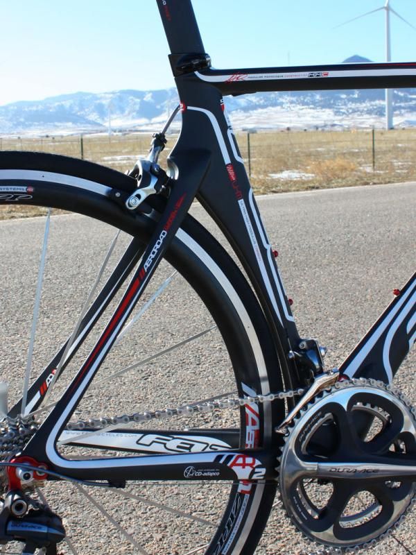 The seat tube cutout shields the rear wheel from the wind while also allowing full access to the rear brake mounting bolt