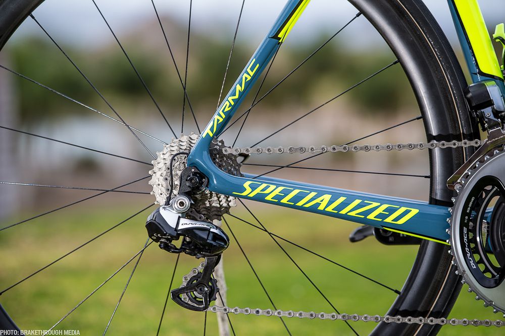 The Shimano Dura Ace Di2 rear derailleur