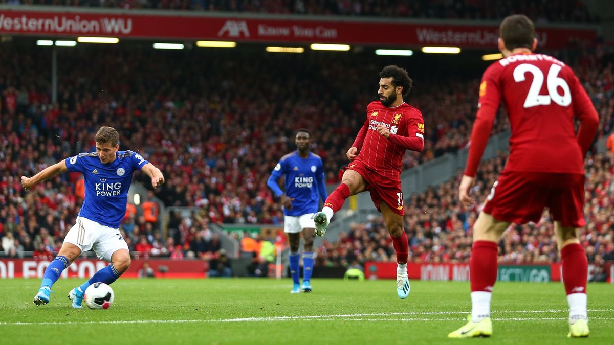 LIVERPOOL, ENGLAND - OCTOBER 05: Dennis Praet of Leicester City during the Premier League match between Liverpool FC and Leicester City at Anfield on October 5, 2019 in Liverpool, United Kingdom.