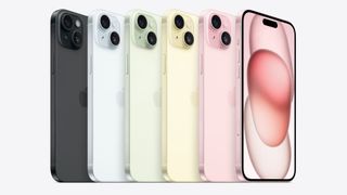 The iPhone 15 Plus in all of its available colours.
