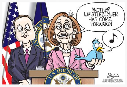 Political Cartoon U.S. Nancy Pelosi Adam Schiff Trump Whistleblower