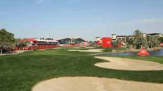 The 18th hole at Abu Dhabi Golf Club