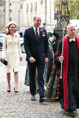 Catherine, Duchess of Cambridge and Prince William, Duke of Cambridge arrive for a Service Of Commemoration and Thanksgiving