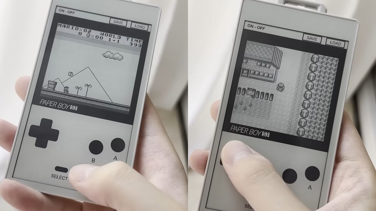 Designer turns discontinued E-Ink dev board into a 60Hz Game Boy handheld — dual-core chip runs at 100% to power handheld, 960x540 display employs ultra-low-cost ESP32-S3 microcontroller