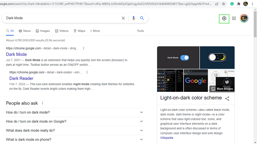 How to enable dark mode in Google Search
