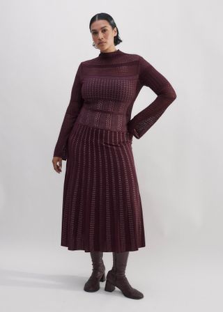 Elevated Pointelle Knit Midi Dress