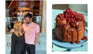 Mother and son foodie duo Kathy Sidell and Ben Sidell, and a chocolate bun