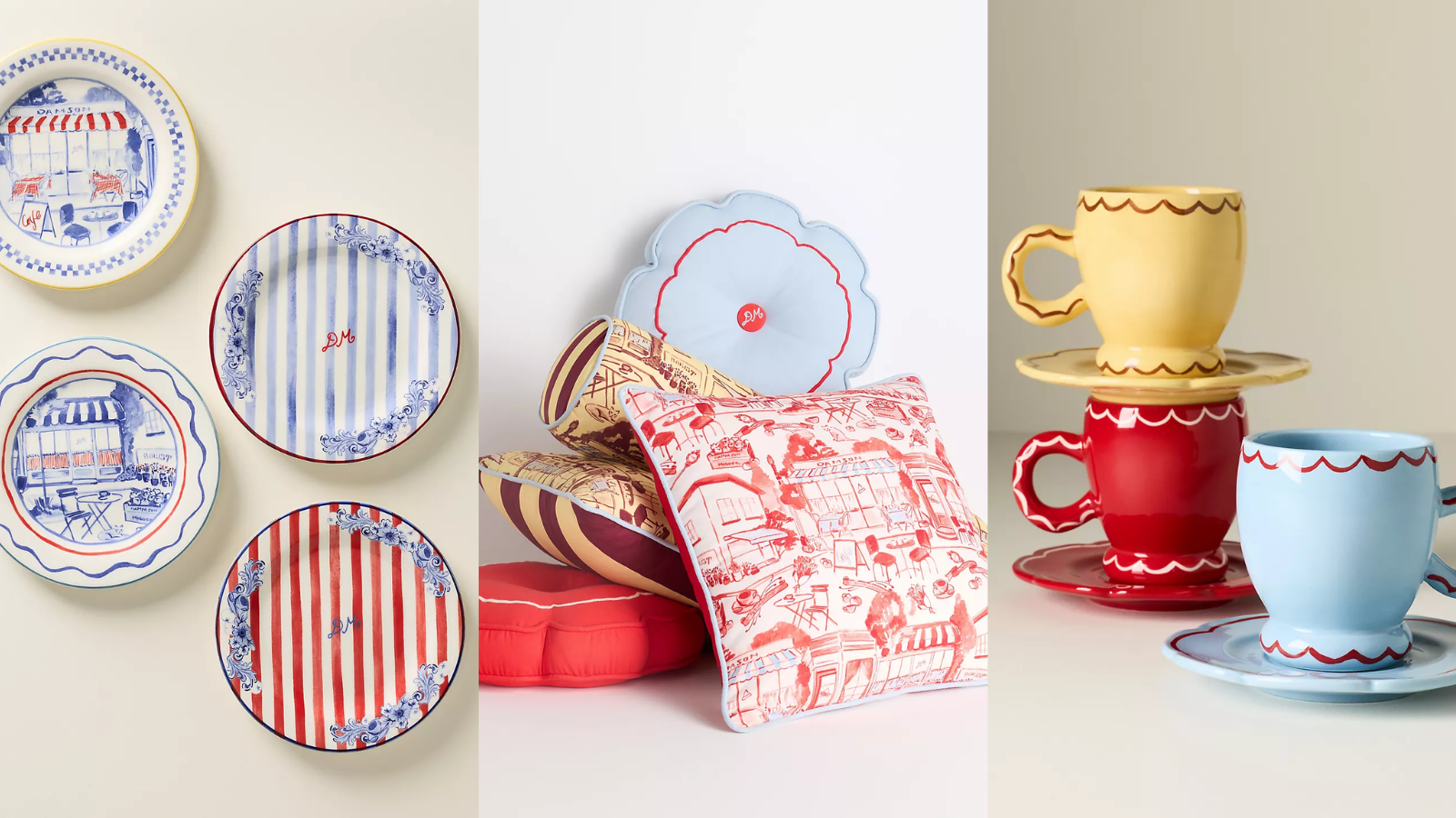 an assortment of decor from anthropologie and damson madder's collaboration