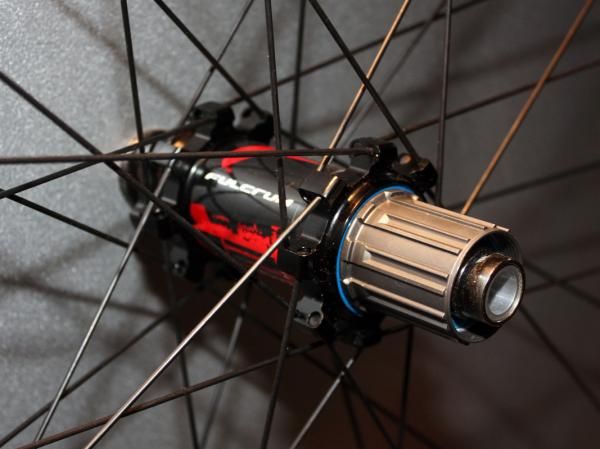 Hub flanges are pushed out wide to take advantage of the Red Heat's150mm OLD thru-axle dimensions.