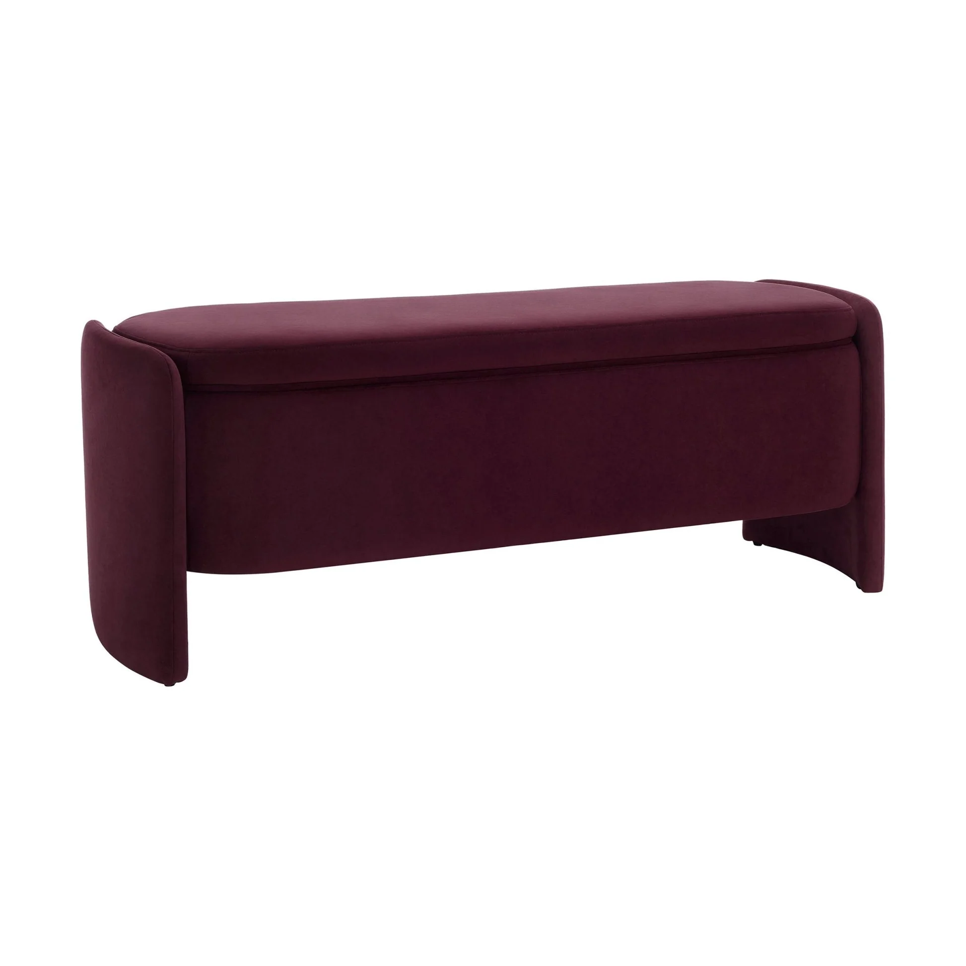 DUSK, Didsbury Curved Storage Bench in Plum