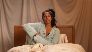Natalie Anderson talking on a bed in Bed Rot Challenge.