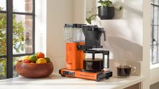 One of the best drip coffee makers, the Moccamaster KGBV select in orange
